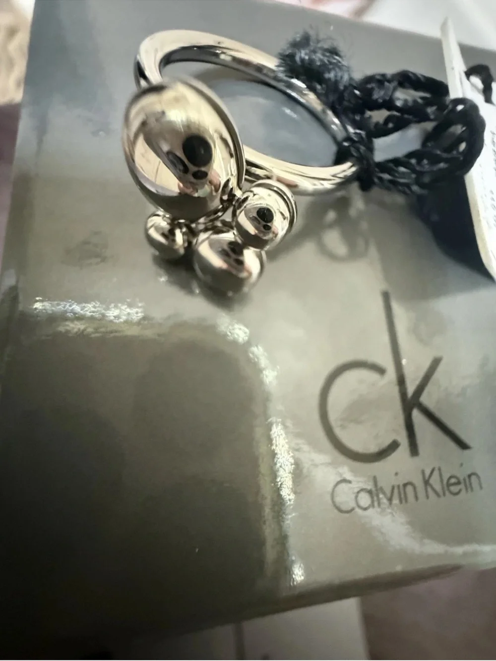 Calvin Klein Silver statement Bubble Cluster Ring - size 8 nwt